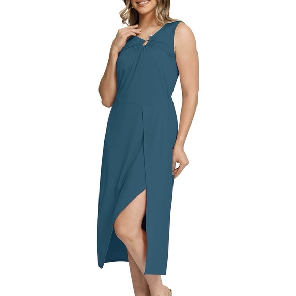 K898 Dresses & Skirts - NIP K898 Women's Green Sleeveless Midi Tank Cocktail Dress Sz Large
